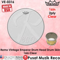 Remo VE-0316 16" Emperor Vintage Clear Drumhead - Reco Music Malaysia