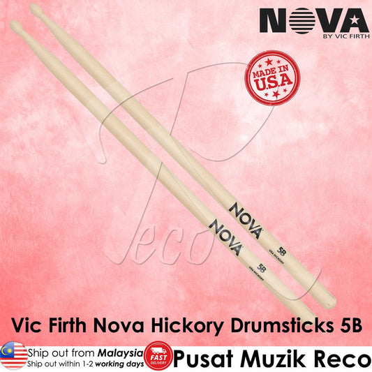 Vic Firth Nova N5B Hickory Drumsticks 5B - Reco Music Malaysia