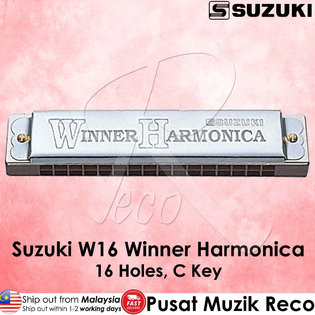 Suzuki W16 Winner Harmonica 16 Holes C Key | Reco Music Malaysia