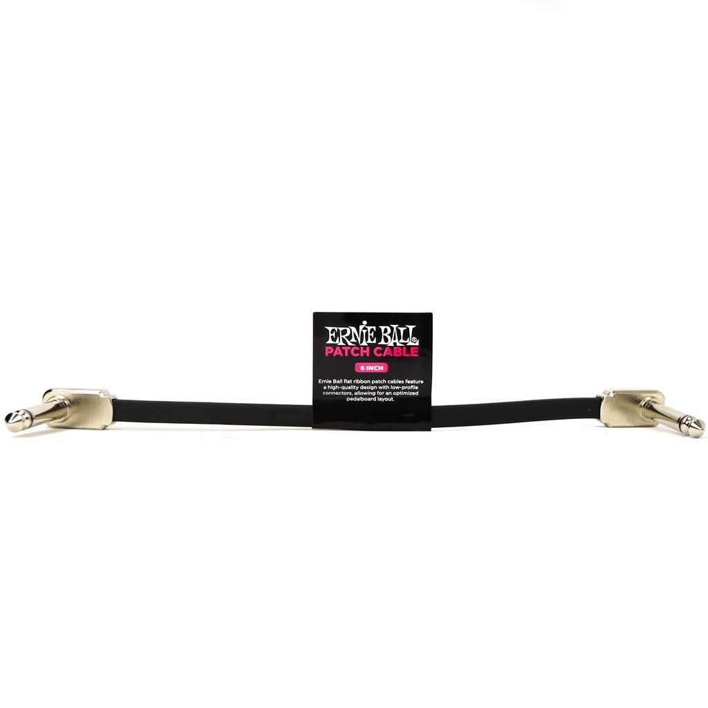 Ernie Ball 6226 6 Inch Single Flat Ribbon Black Guitar Effect Pedal Angle Patch Cable - Reco Music Malaysia