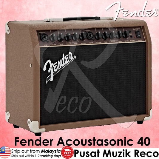 Fender 2314200000 Acoustasonic 40 40W Acoustic Guitar Amplifier - Reco Music Malaysia