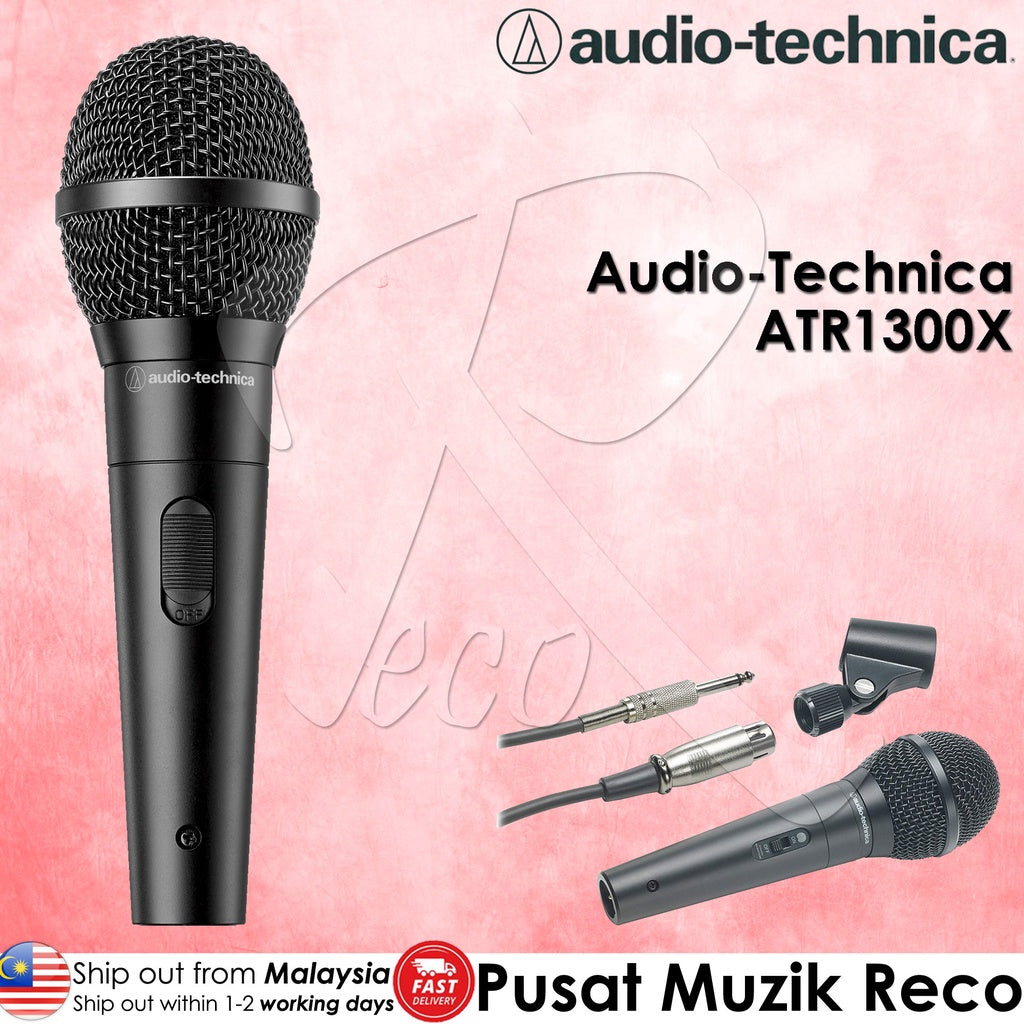 Audio Technica ATR1300X Unidirectional Cardioid Dynamic Vocal Instrument Microphone with Cable - Reco Music Malaysia