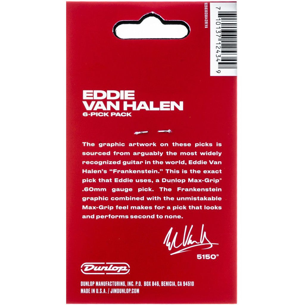 Jim Dunlop EVHP02 Eddie Van Halen Frankenstein Max Grip 0.60mm - 6 Pack - Reco Music Malaysia