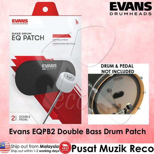 Evans EQPB2 Black Nylon Double Pedal Patch 2pcs - Reco Music Malaysia