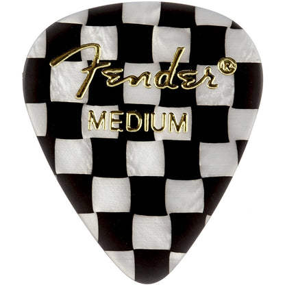 Fender 351 Shape Graphic Celluloid Guitar Pick Checker Design 5pcs - Reco Music Malaysia
