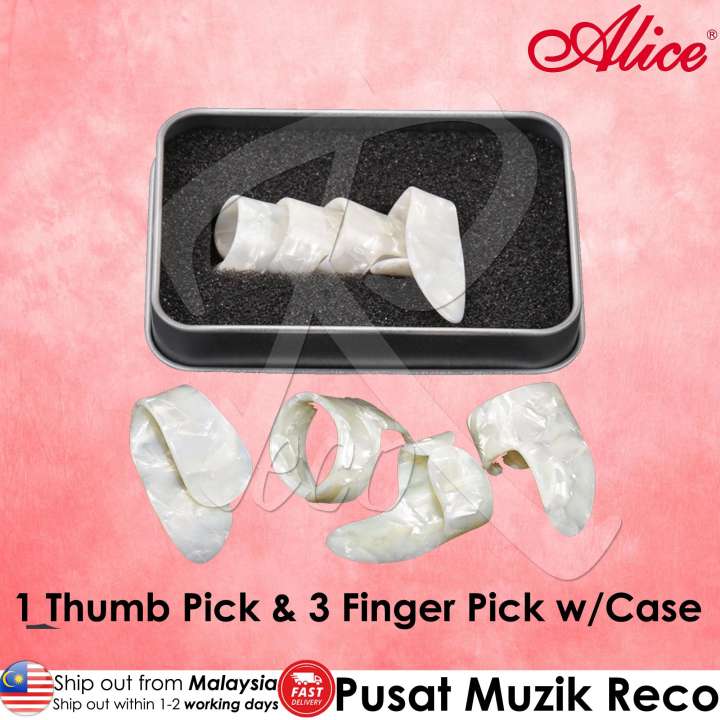 Alice Celluloid Guitar Thumb Pick Finger Pick Set - Reco Music Malaysia