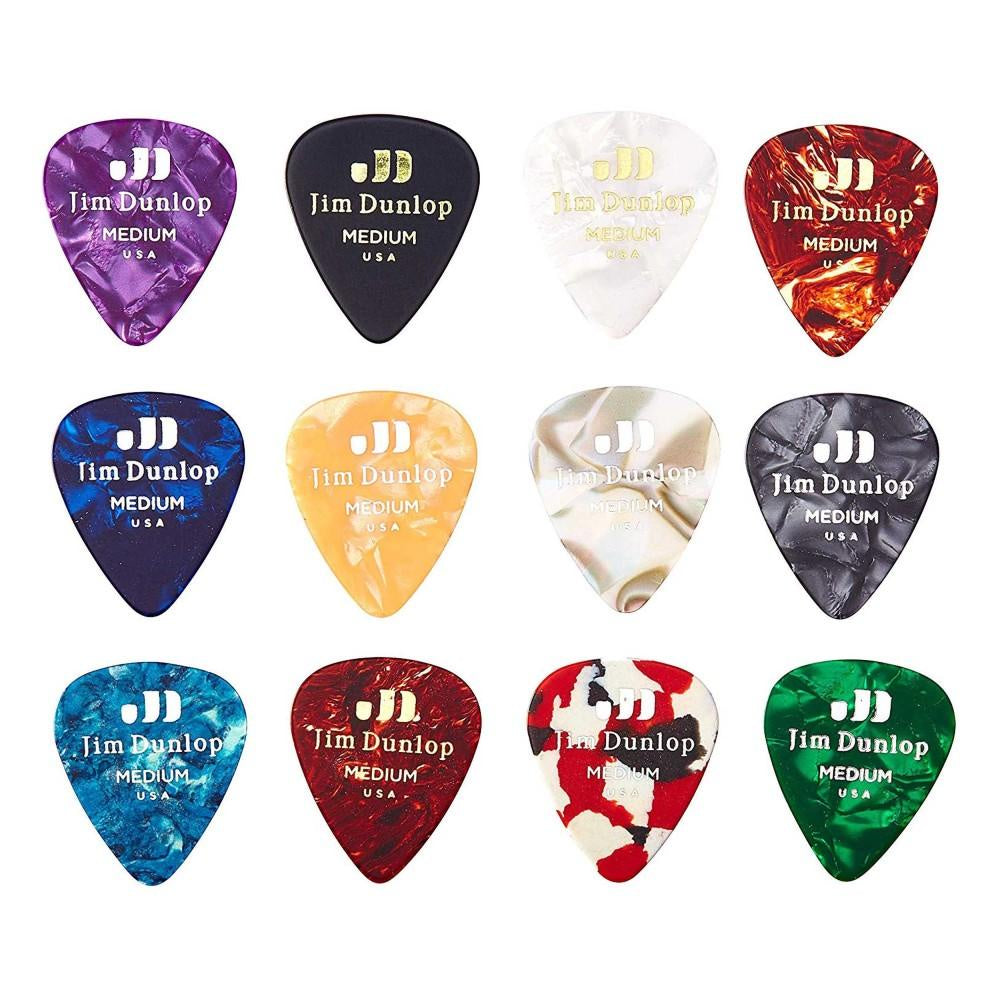 JIM DUNLOP PVP106 Celluloid Medium Acoustic Electric Guitar Pick Variety Pack (12pcs) - Reco Music Malaysia