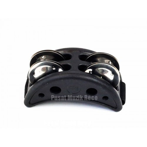 Meinl CFJS2S-BK Foot Tambourine Compact with Stainless Steel Jingles, Black - Reco Music Malaysia