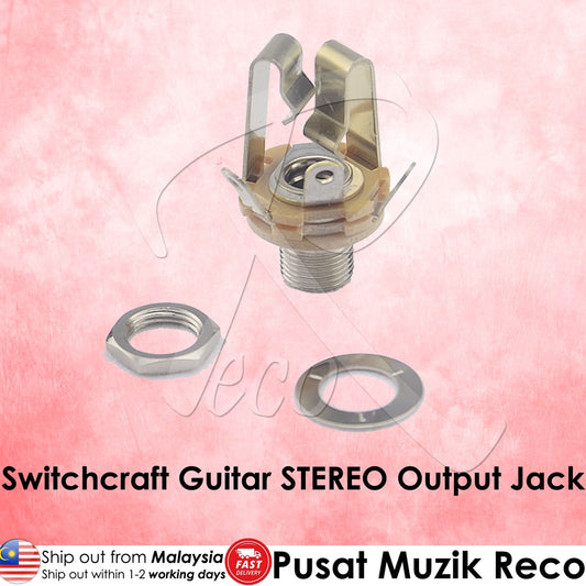 RM GF0140-NI Switchcraft 1/4" 6.35mm STEREO Guitar Output Jack Type - Reco Music Malaysia