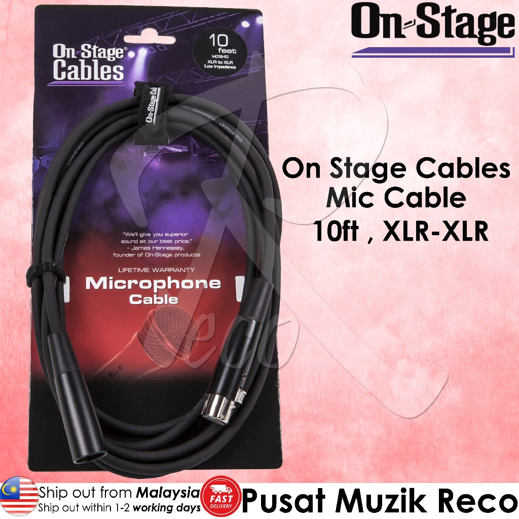 OSS MC12-10 Microphone Mic Cable 10ft XLR-XLR | Reco Music Malaysia