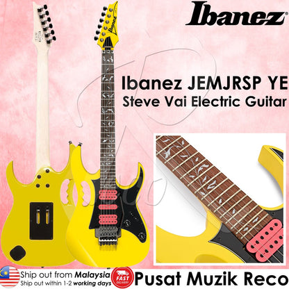 Ibanez JEMJRSP YE Steve Vai Signature Electric Guitar 24 Frets Double-Locking Tremolo , Yellow - Reco Music Malaysia