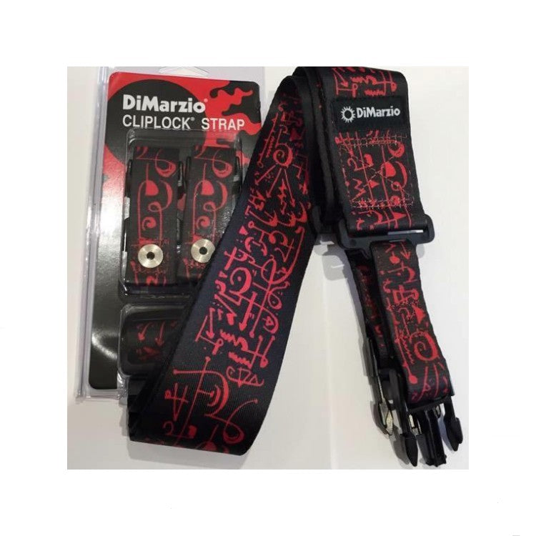 DiMarzio DD2243 Steve Vai ClipLock Signature Art Strap Cliplock Guitar Strap, Black