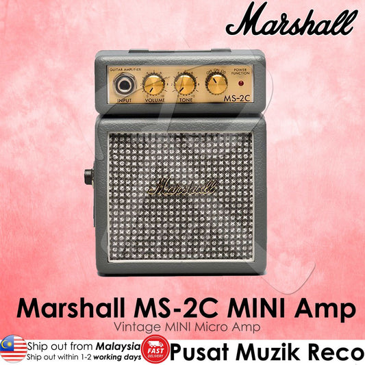 Marshall MS-2C 1W Battery Powered Micro Guitar Amplifier (MS2C) | Reco Music Malaysia