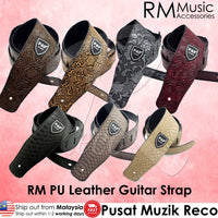 RM High Quality PU Leather Acoustic Electric Bass Guitar Leather Strap