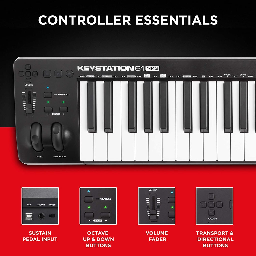 M-Audio Keystation 61 MK3 61 key Full-sized USB MIDI Keyboard Controller - Reco Music Malaysia