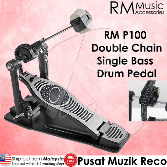 RM P100 Double Chain Single Bass Drum Pedal Kick Pedal - Reco Music Malaysia