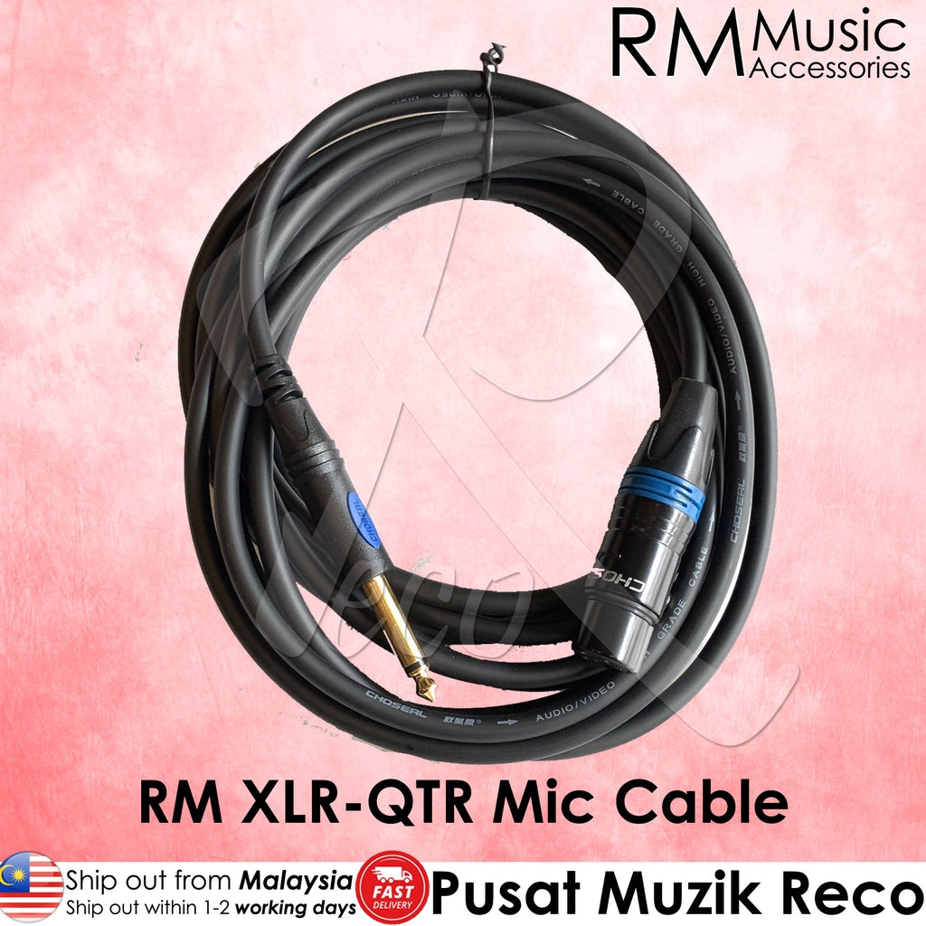 RM RXQ Microphone Cable 3-Pin XLR Female to 6.5mm Mono Jack - Reco Music Malaysia
