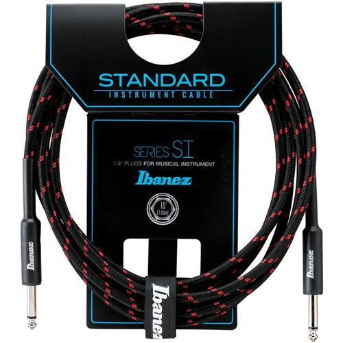 Ibanez SI20 BW Standard Woven Guitar Cable 20ft - Black Red - Reco Music Malaysia