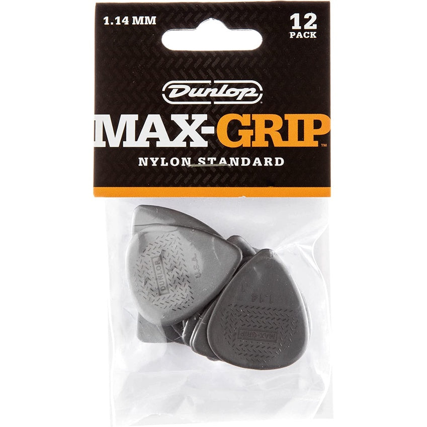 Jim Dunlop 449P1.14 Max-Grip Nylon Standard, Carbon, 1.14mm, 12/Player's Pack - Reco Music Malaysia