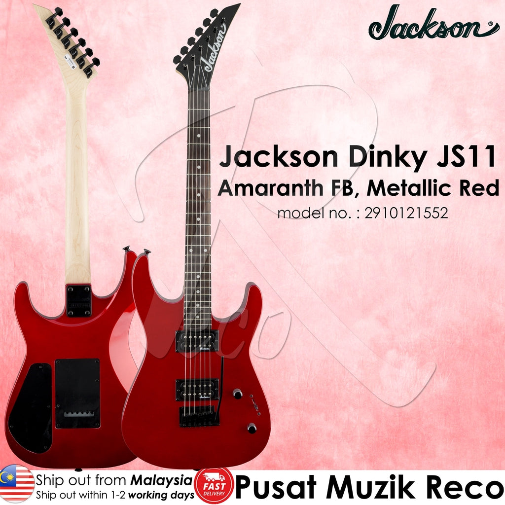 Jackson 2910121552 JS Series Dinky JS11 Electric Guitar with Tremolo, Amaranth Fingerboard, Metallic Red - Reco Music Malaysia