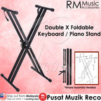 RM Foldable Portable Double X Keyboard Piano Stand - Reco Music Malaysia
