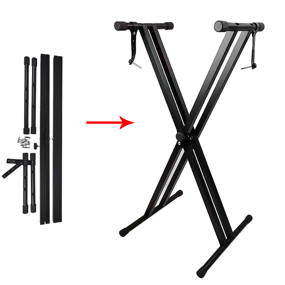 RM Foldable Portable Double X Keyboard Piano Stand - Reco Music Malaysia