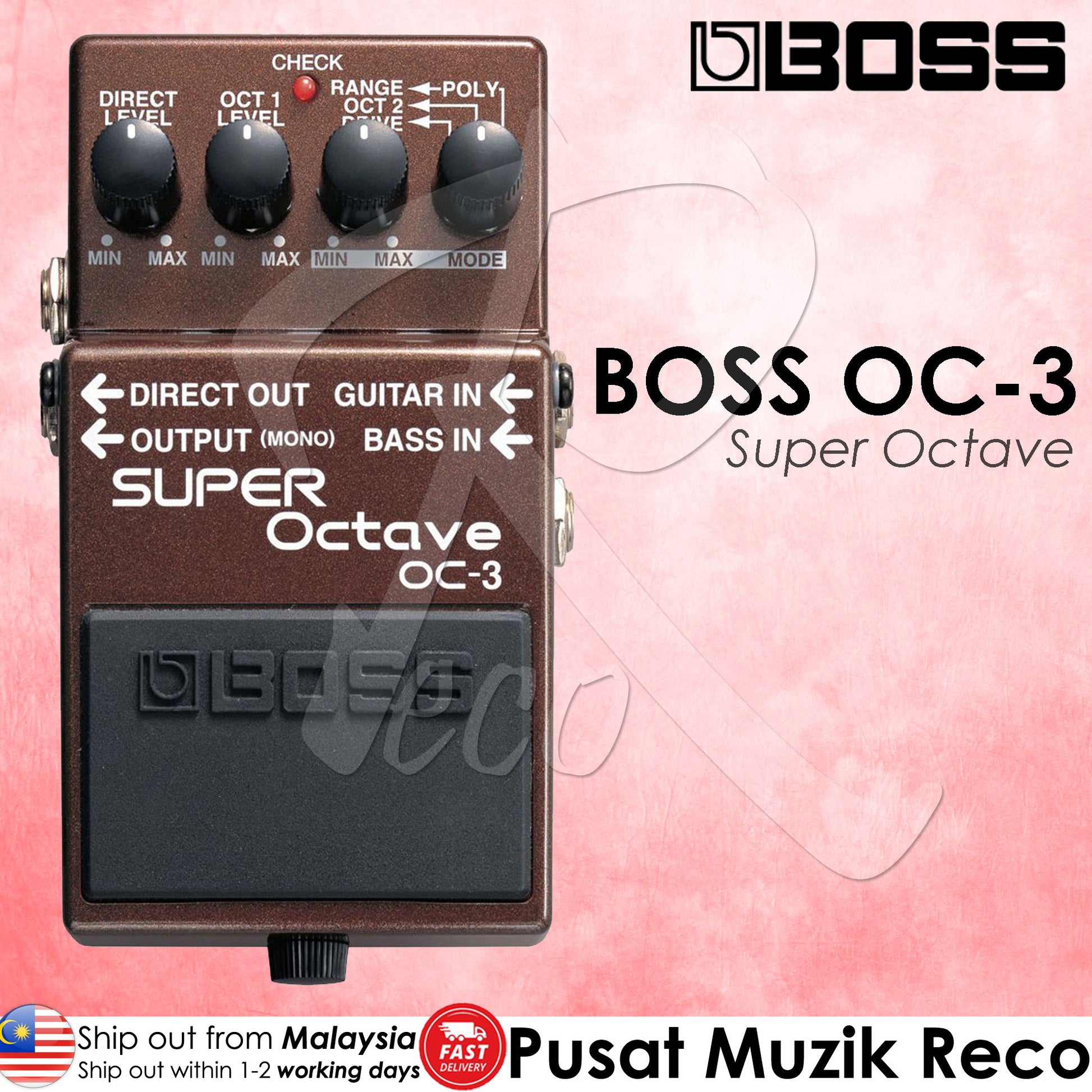 Boss OC-3 Dual Super Octave Guitar Effect Pedal - Reco Music Malaysia