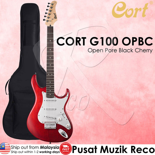 Cort G100 OPBC Electric Guitar with Bag - Open Pore Black Cherry - Reco Music Malaysia