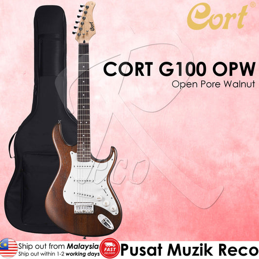 Cort G100 OPW Electric Guitar with Bag - Open Pore Walnut - Reco Music Malaysia