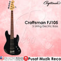 Craftsman FJ105 Black 5 String Electric Bass Guitar - Reco Music Malaysia