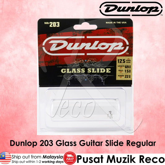 Jim Dunlop 203 Guitar Pyrex Glass Slide, Large Wall Thickness - Large | Reco Music Malaysia