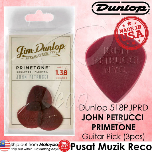 Jim Dunlop 518PJPRD John Petrucci Primetone Jazz III 1.38mm Guitar Picks Red(3pcs) | Reco Music Malaysia