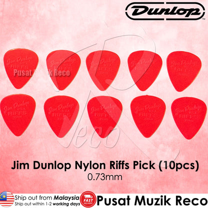 Jim Dunlop 4350 Nylon Riffs Guitar Pick 0.73mm Red - Reco Music Malaysia