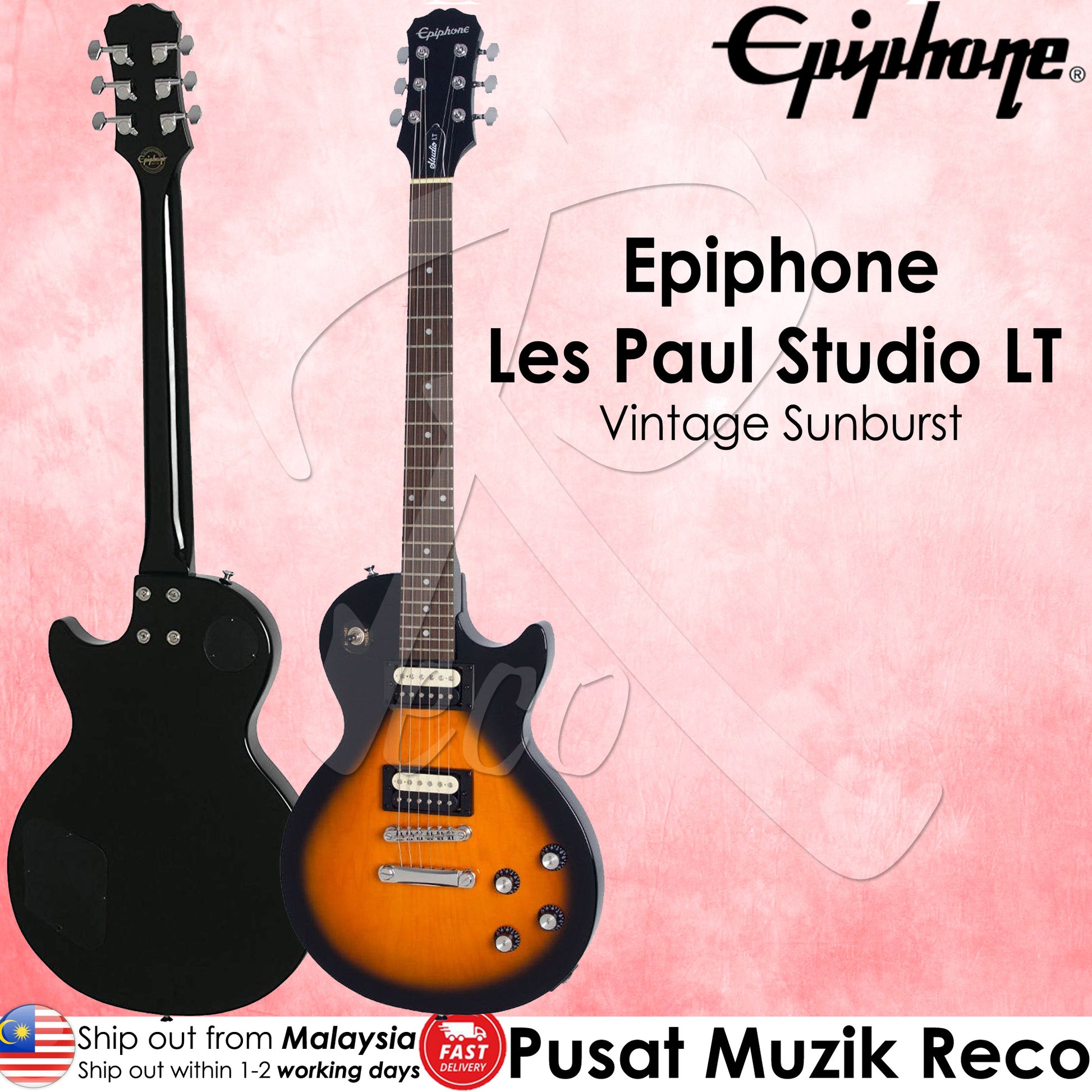 Epiphone Les Paul Studio LT VS Electric Guitar-Vintage Sunburst | Reco Music Malaysia