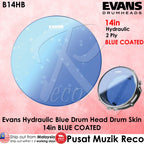 Evans B14HB 14" Hydraulic Blue COATED Snare Batter Drum Head - Reco Music Malaysia