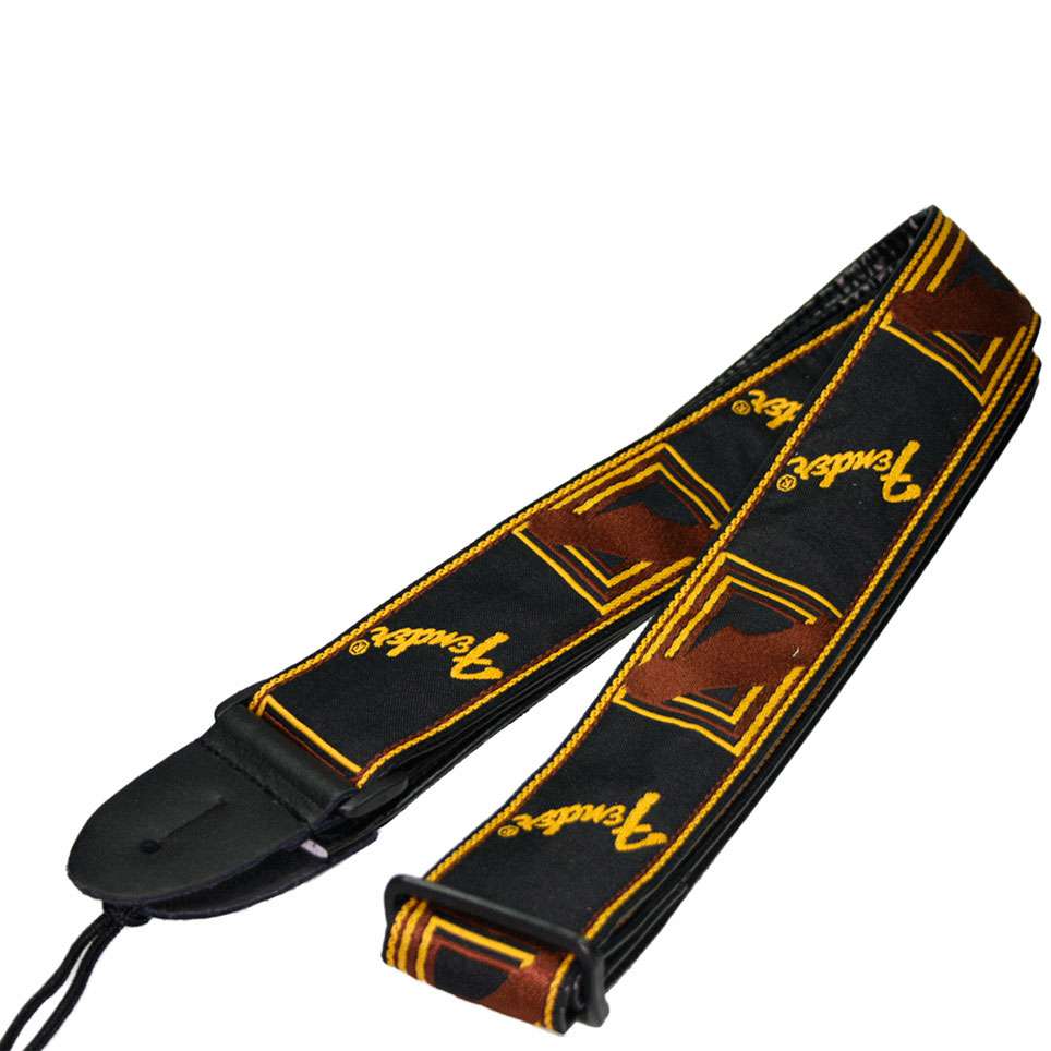 Fender®0990681000 2 Inch Monogrammed Guitar Straps - Black/Yellow/Brown - Reco Music Malaysia