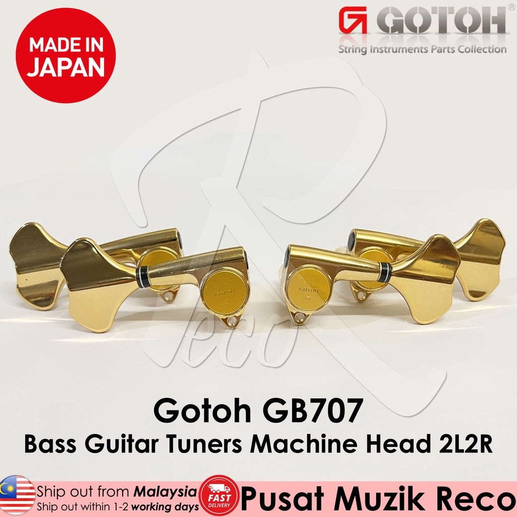 GOTOH GB707 2L2R Aside 4 String Bass Guitar Tuner Machine Head - Reco Music Malaysia