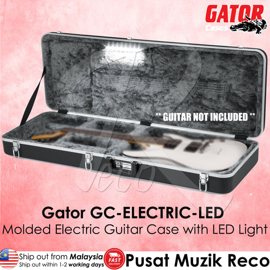 Gator GC-ELECTRIC-LED Molded Electric Guitar Case with LED Light | Reco Music Malaysia