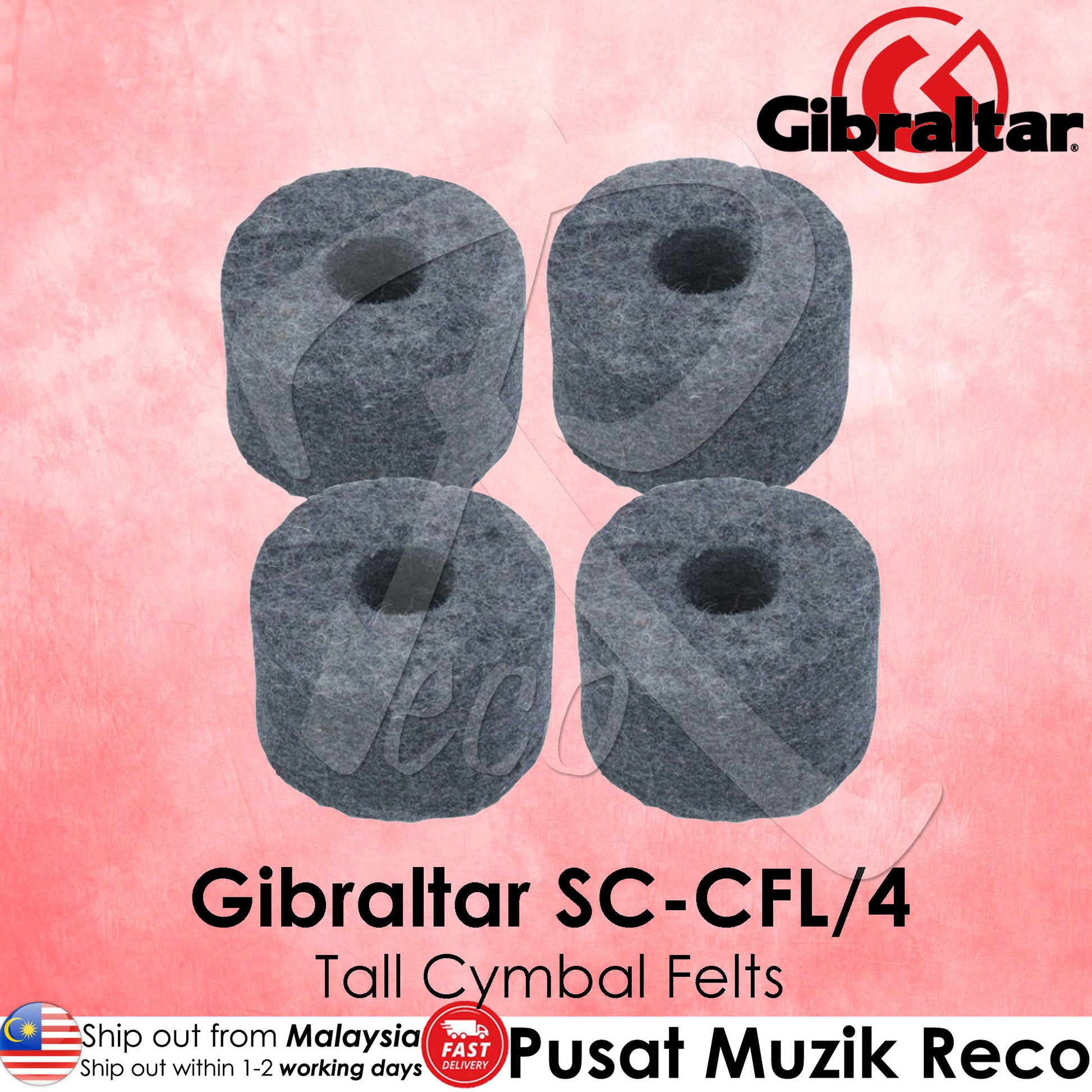Gibraltar SC-CFL/4 1-1/2 inch Large Cymbal Felts Tall  | Reco Music Malaysia