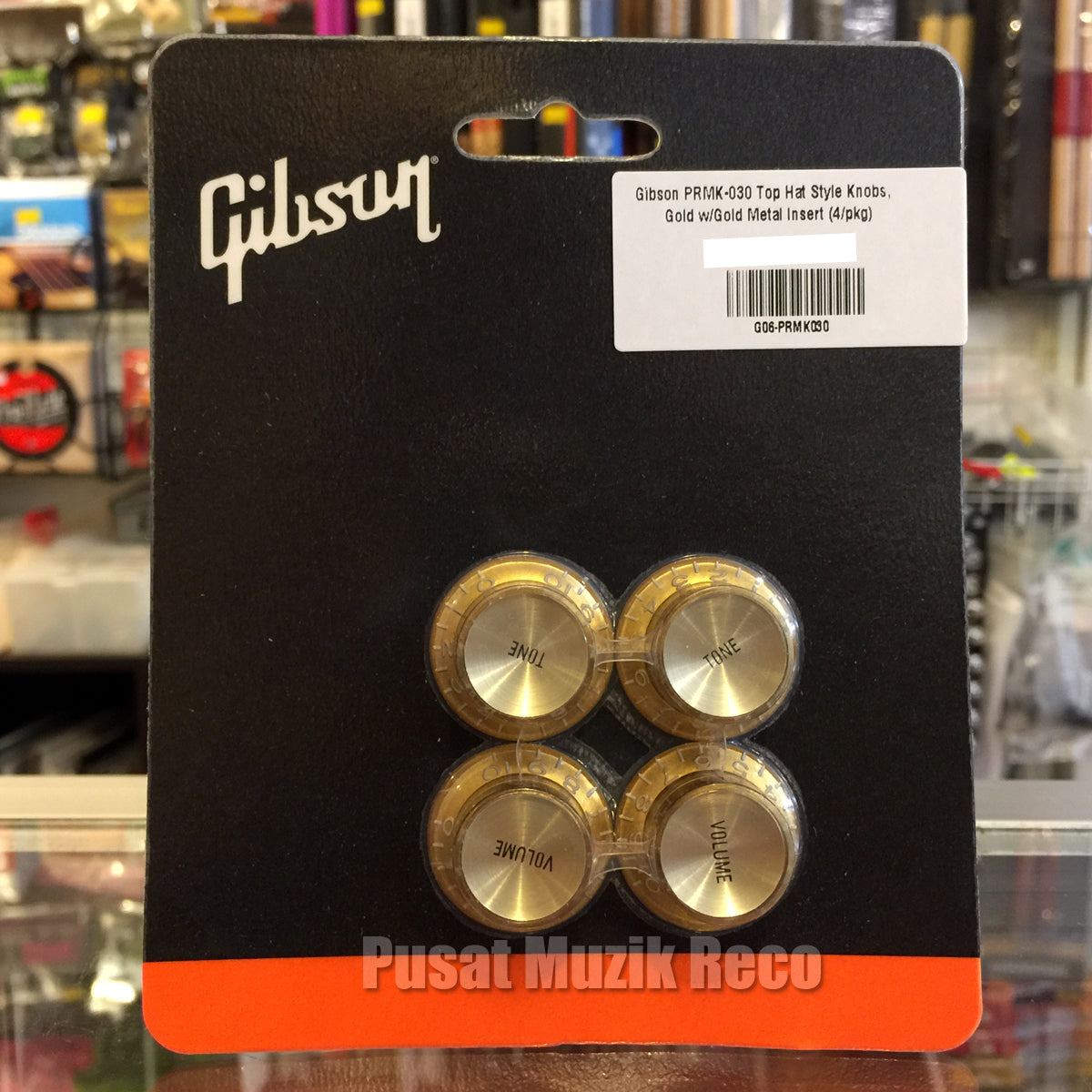 Gibson PRMK-030 Top Hat Knobs w/Metal Insert - Gold w/Gold - Reco Music Malaysia