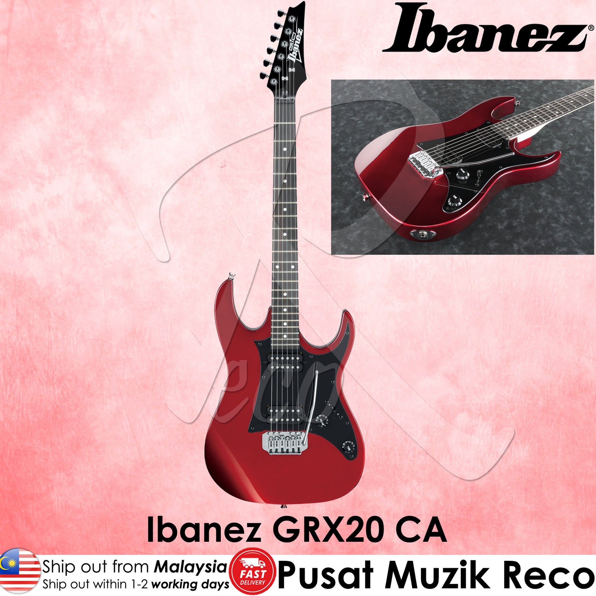 Ibanez GRX20-CA GIO Electric Guitar - Candy Apple -Reco Music Malaysia