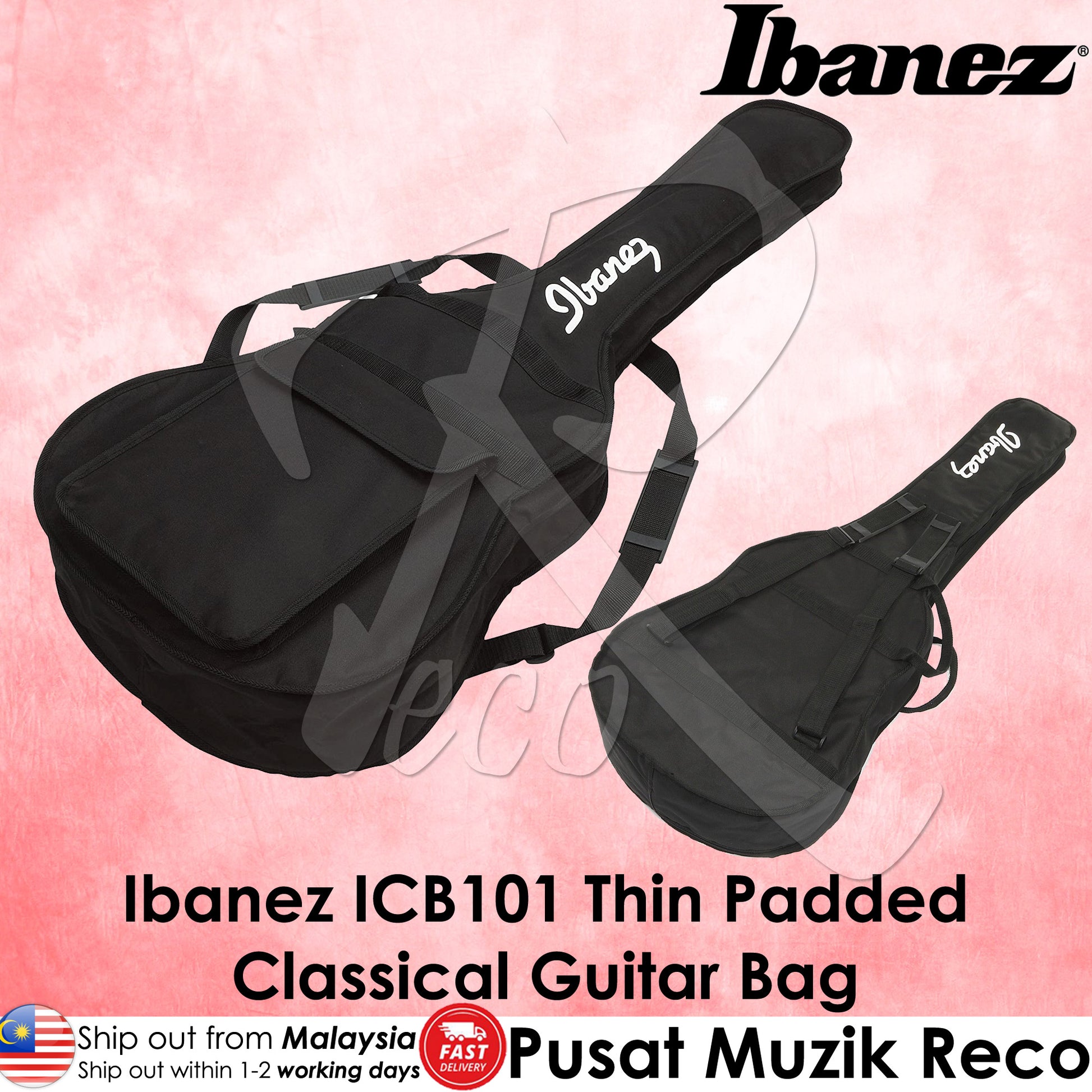  Ibanez ICB101 Basic Thin Padded CLASSICAL Guitar Bag - Reco Music Malaysia