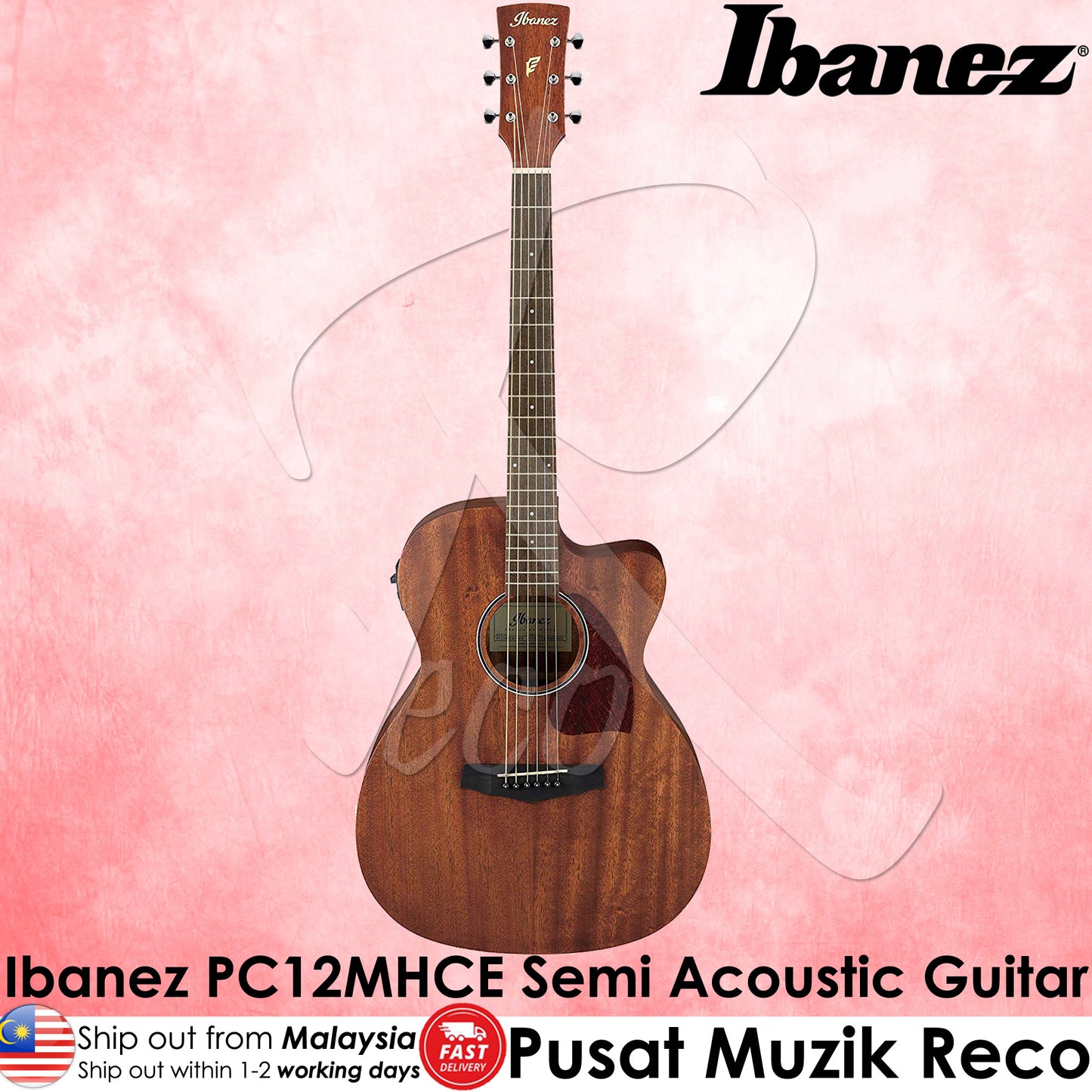 Ibanez PC12MHCE OPN Grand Concert Semi Acoustic Guitar - Reco Music Malaysia