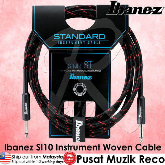 Ibanez SI10 BW Standard Woven Instrument Cable 10ft - Reco Music Malaysia