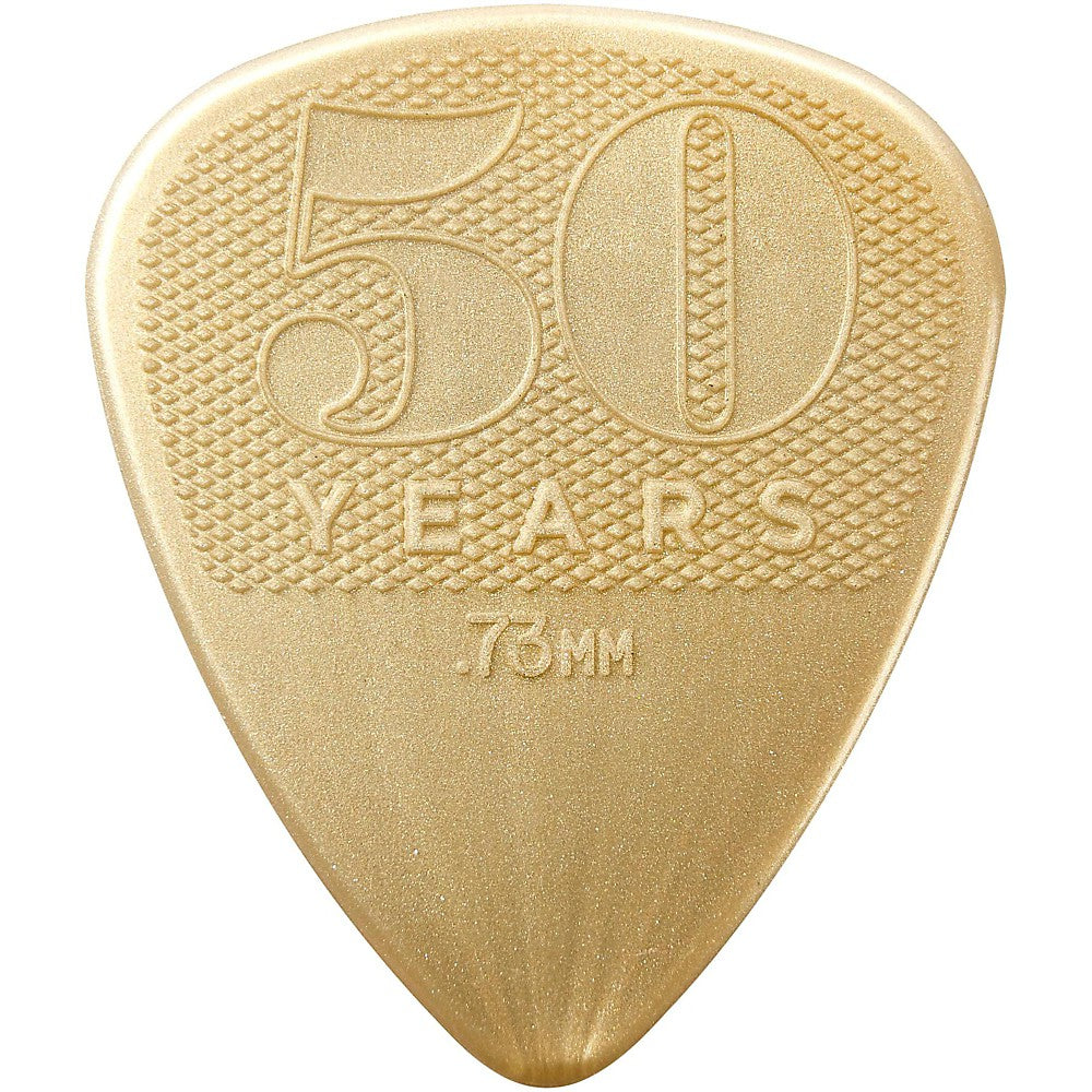 Jim Dunlop 442P073 50th Anniversary Gold Nylon Guitar Pick 0.73mm Guitar Picks Player Pack - Reco Music Malaysia