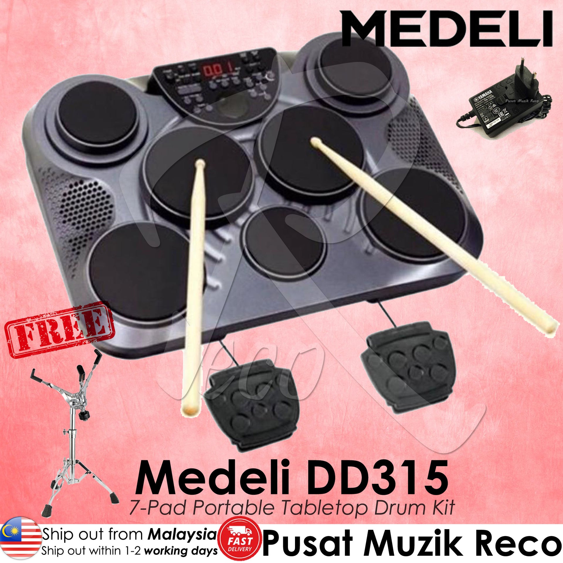 MEDELI Dd315 Batería electrónica 7 pads senstivos display usb pedal fuent -  $ 413.100 - House Music - Instrumentos Musicales - Audio Profesional -  Iluminacion