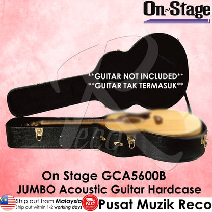 On Stage GCA5600B JUMBO Acoustic Guitar Hardcase Hard Case - Reco Music Malaysia