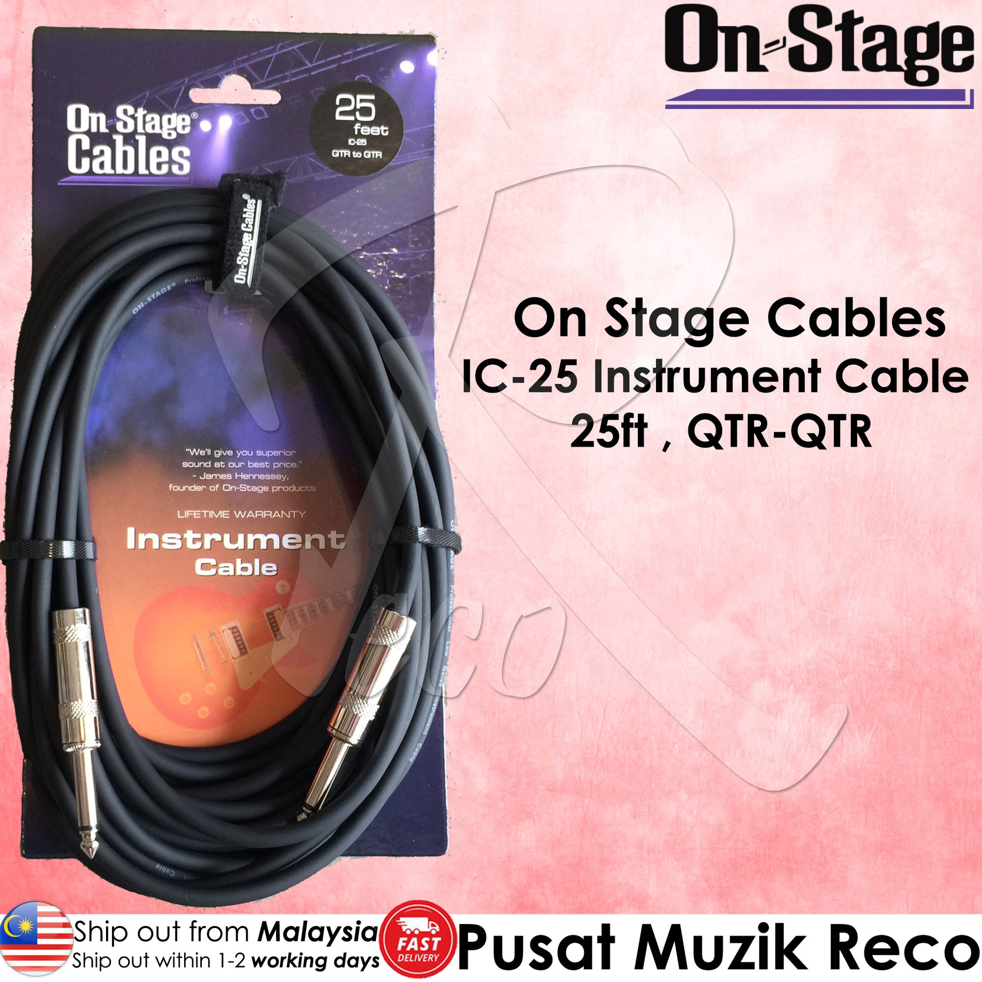 OSS IC-25 Instrument Guitar Cable 25ft | Reco Music Malaysia