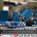 PreSonus AudioBox 96 Studio Recording Bundle Package with Interface, Headphones, Microphone and Studio One software - Reco Music Malaysia