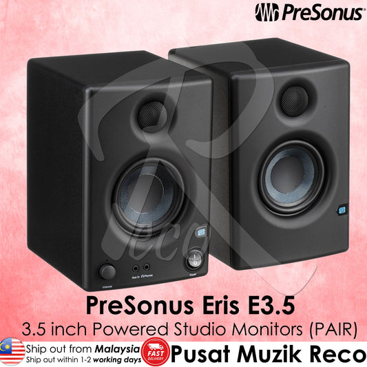 PreSonus Eris E3.5 3.5 inch Powered Studio Monitor Speaker PAIR - Reco Music Malaysia